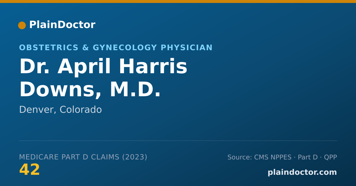 Shareable card for April Harris Downs, M.D. - Obstetrics & Gynecology Physician, Denver, CO