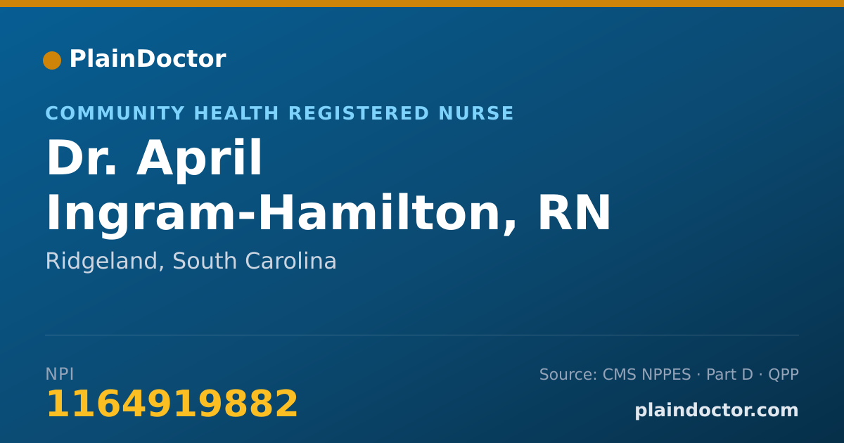 Shareable card for April Ingram-Hamilton, RN - Community Health Registered Nurse, Ridgeland, SC