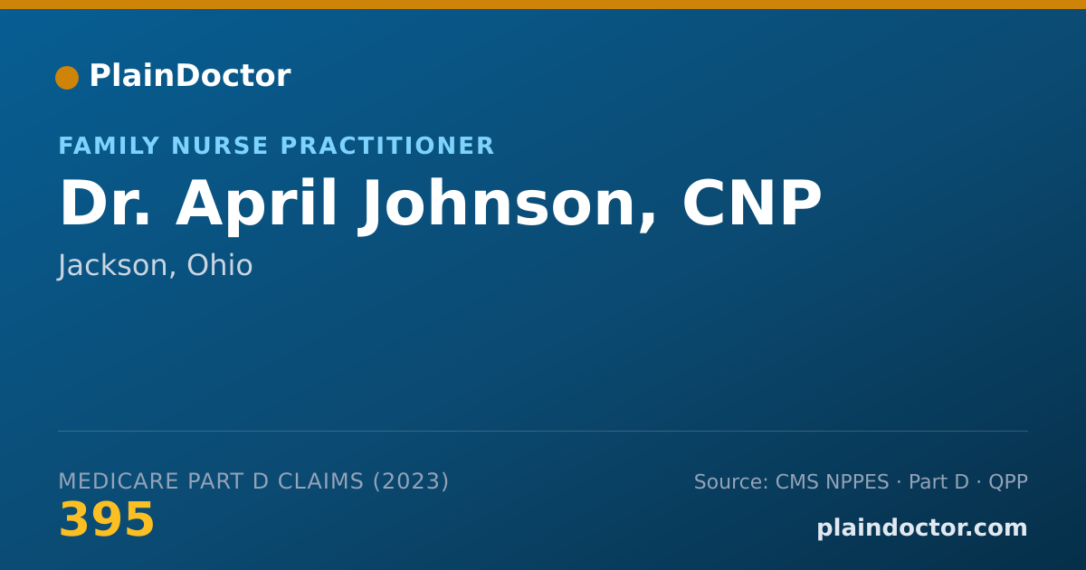 Shareable card for April Johnson, CNP - Family Nurse Practitioner, Jackson, OH