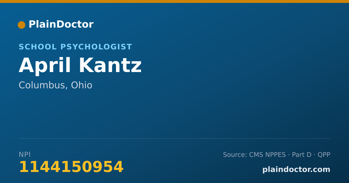 Shareable card for April Kantz - School Psychologist, Columbus, OH