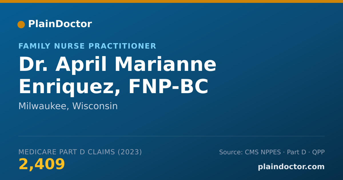 Shareable card for April Marianne Enriquez, FNP-BC - Family Nurse Practitioner, Milwaukee, WI