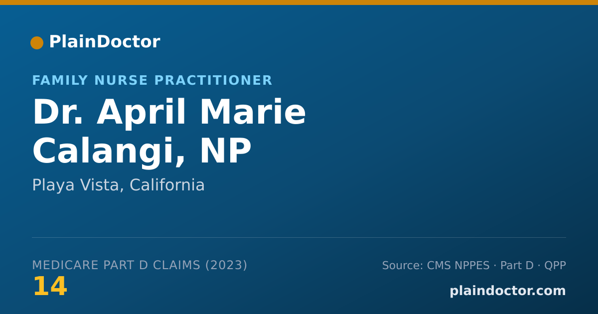 Shareable card for April Marie Calangi, NP - Family Nurse Practitioner, Playa Vista, CA