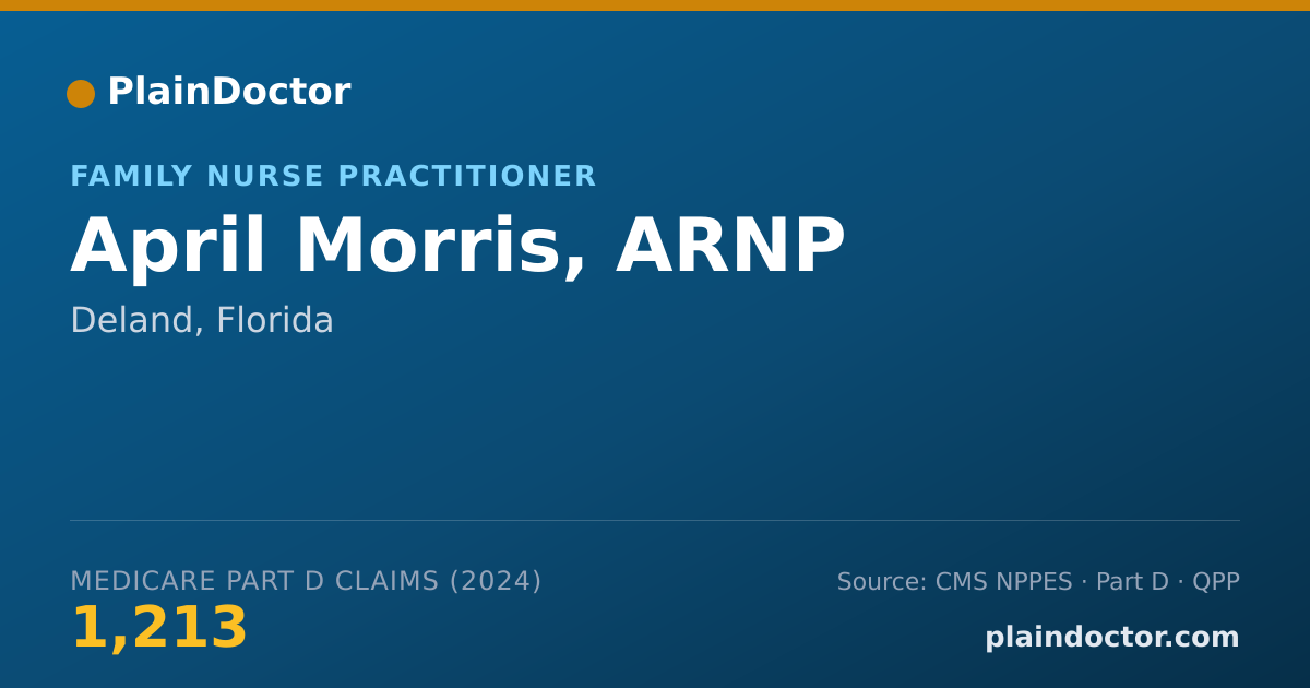 Shareable card for April Morris, ARNP - Family Nurse Practitioner, Deland, FL