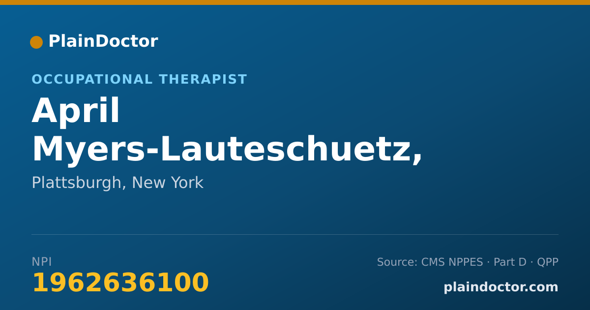 Shareable card for April Myers-Lauteschuetz, OTR/L - Occupational Therapist, Plattsburgh, NY