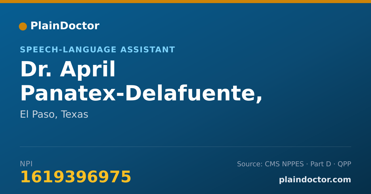 Shareable card for April Panatex-Delafuente, SLPA - Speech-Language Assistant, El Paso, TX