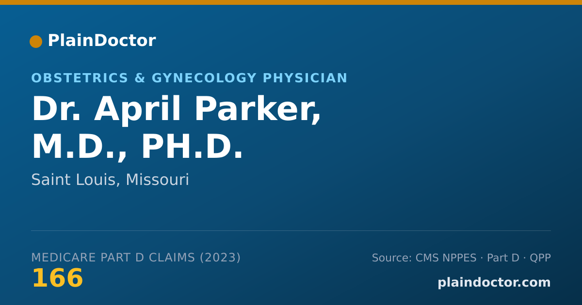 Shareable card for April Parker, M.D., PH.D. - Obstetrics & Gynecology Physician, Saint Louis, MO