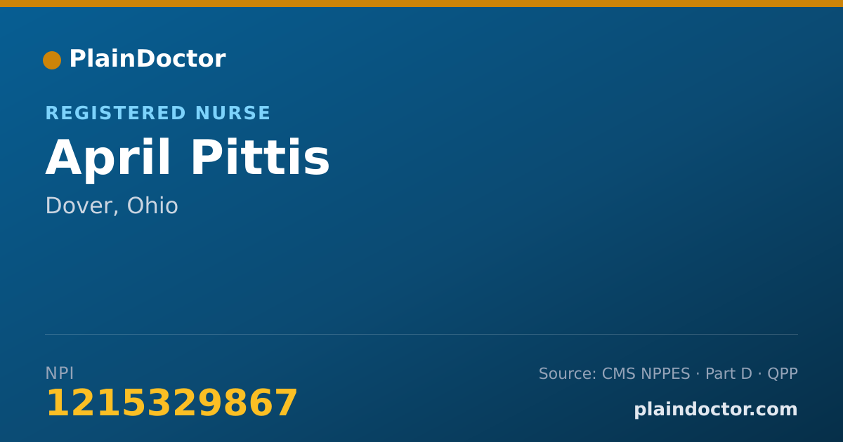 Shareable card for April Pittis - Registered Nurse, Dover, OH