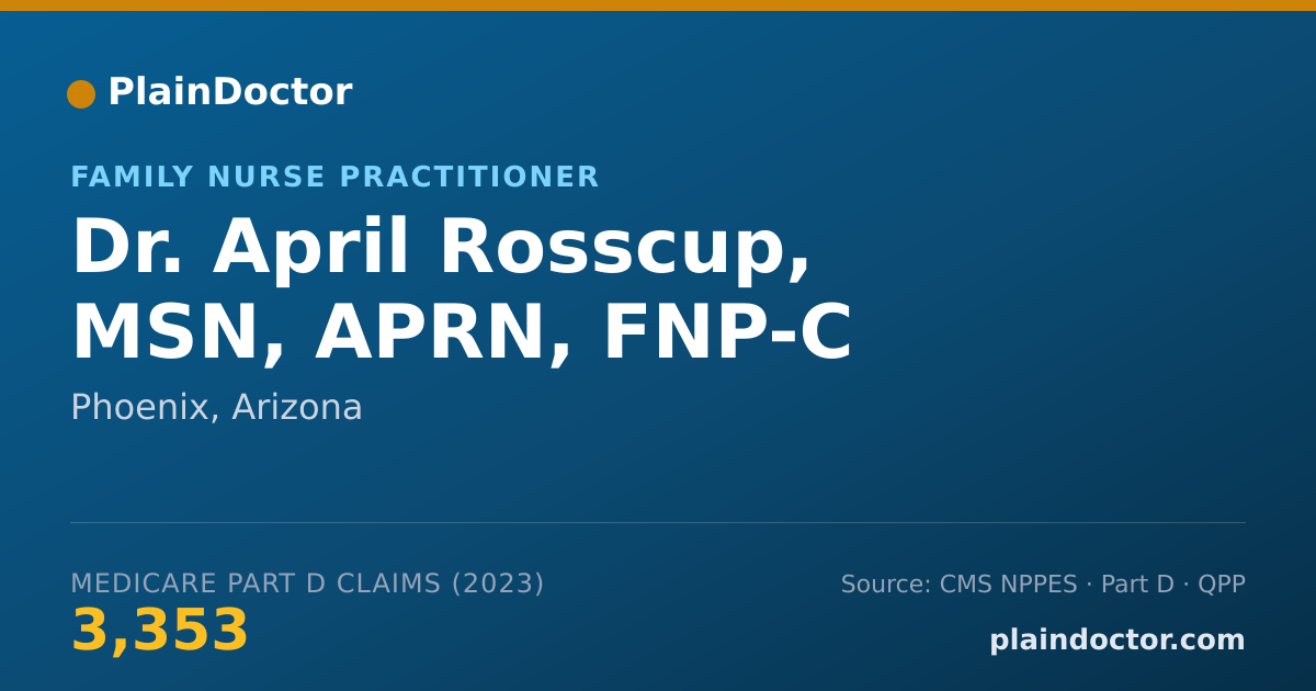 Shareable card for April Rosscup, MSN, APRN, FNP-C - Family Nurse Practitioner, Phoenix, AZ