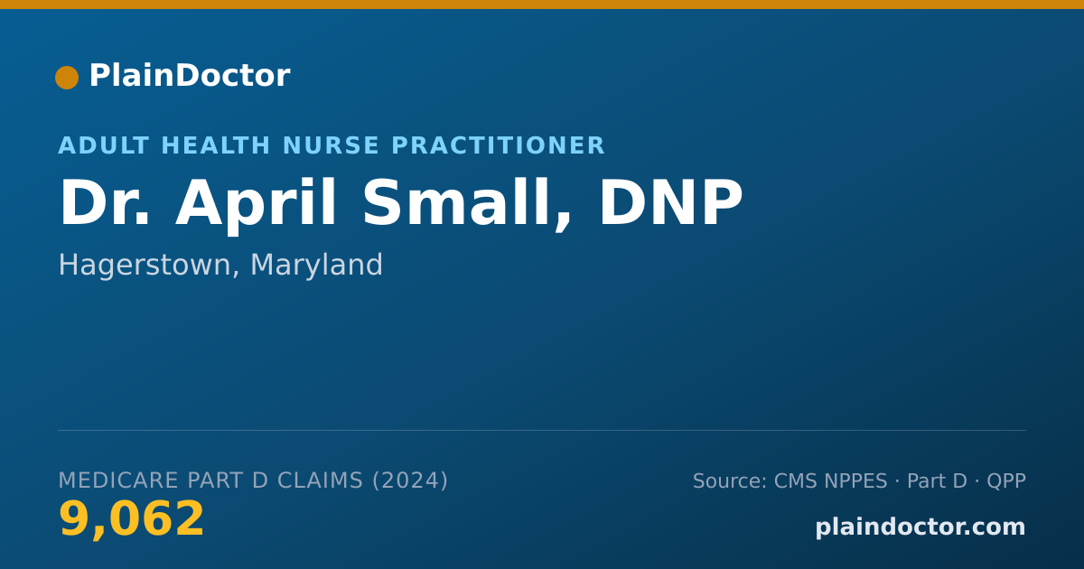 Shareable card for April Small, DNP - Adult Health Nurse Practitioner, Hagerstown, MD