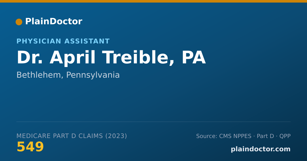Shareable card for April Treible, PA - Physician Assistant, Bethlehem, PA