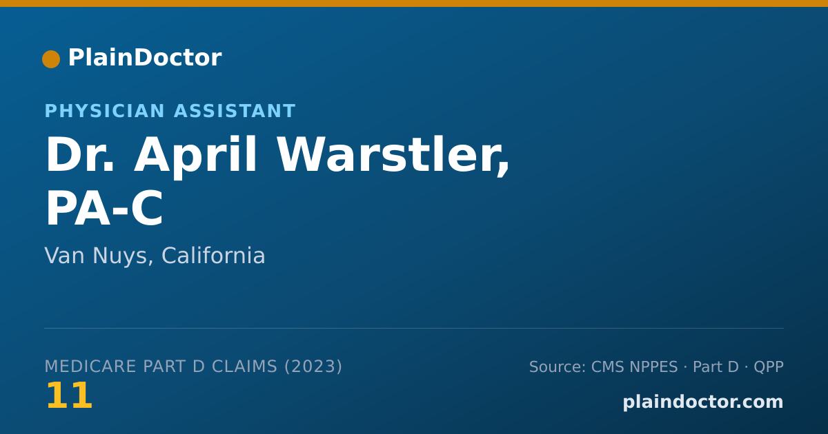 Shareable card for April Warstler, PA-C - Physician Assistant, Van Nuys, CA