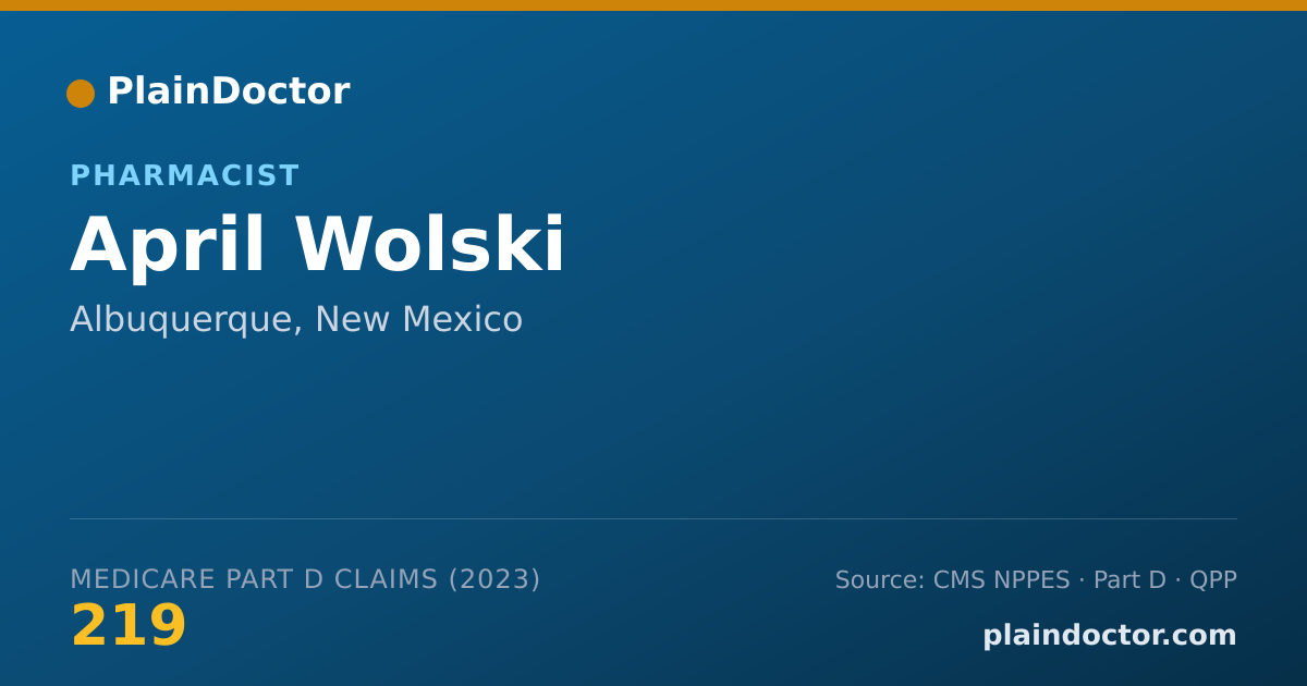 Shareable card for April Wolski - Pharmacist, Albuquerque, NM