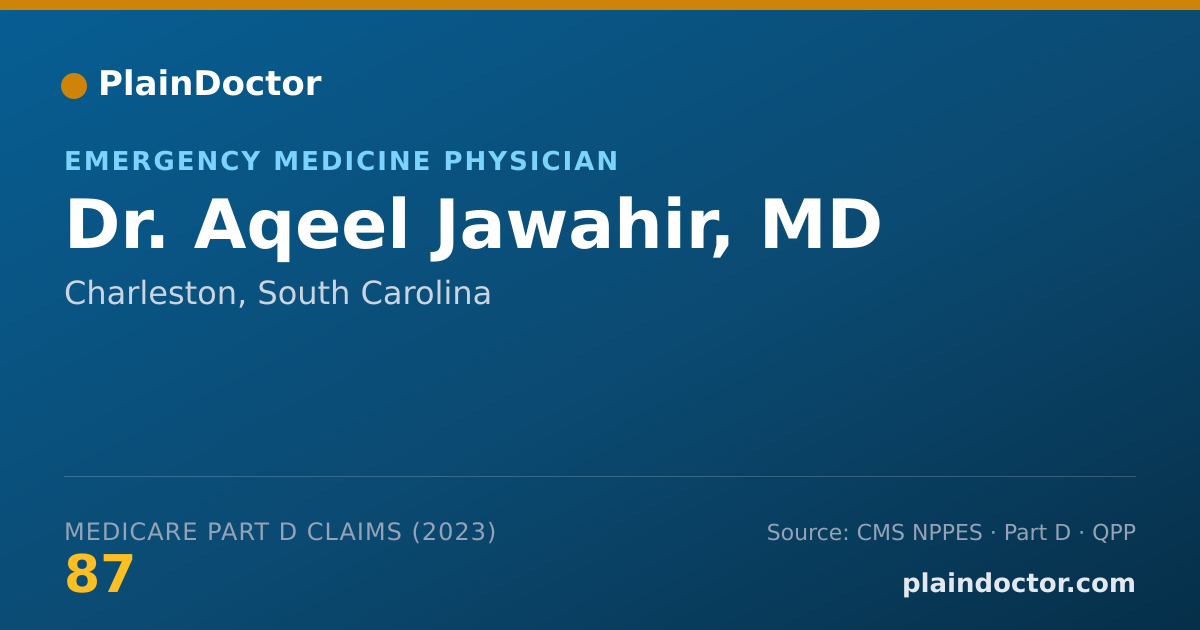 Shareable card for Aqeel Jawahir, MD - Emergency Medicine Physician, Charleston, SC
