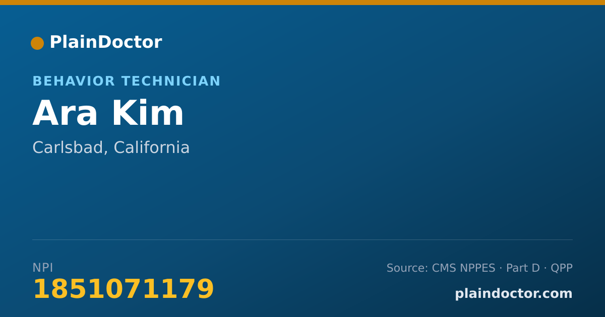 Shareable card for Ara Kim - Behavior Technician, Carlsbad, CA