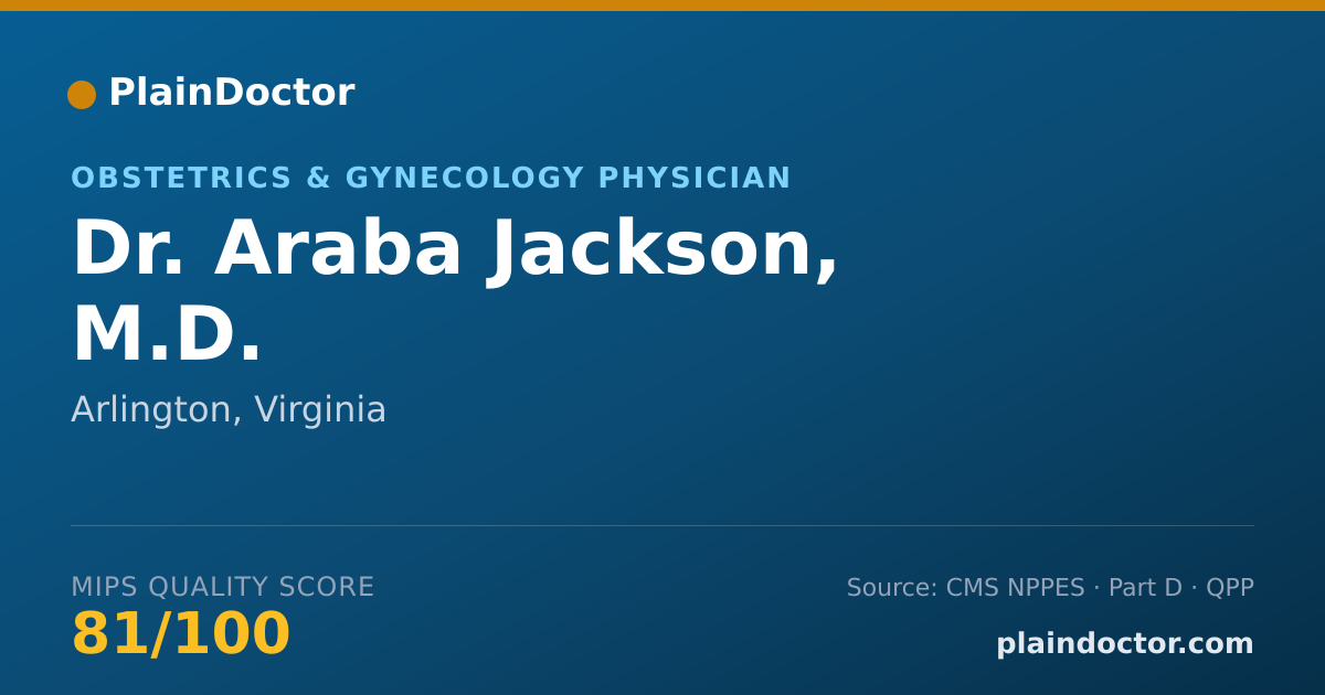 Shareable card for Araba Jackson, M.D. - Obstetrics & Gynecology Physician, Arlington, VA