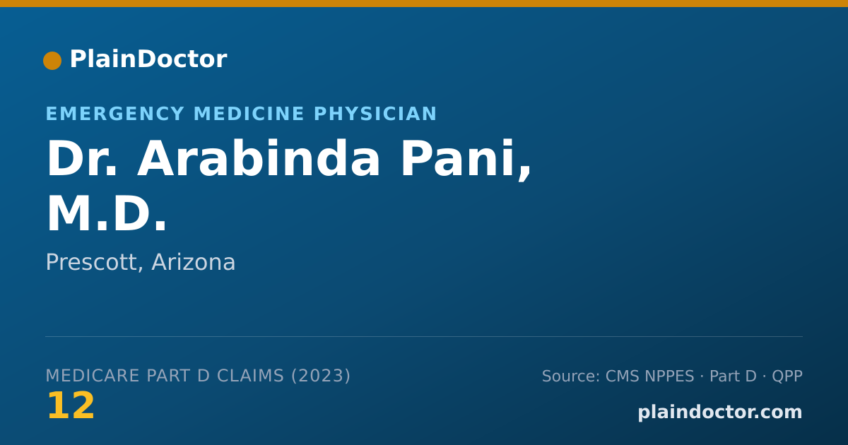 Shareable card for Arabinda Pani, M.D. - Emergency Medicine Physician, Prescott, AZ