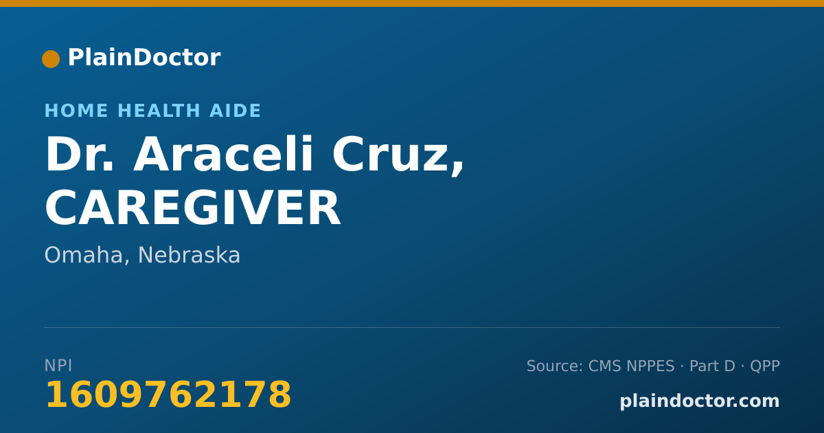 Shareable card for Araceli Cruz, CAREGIVER - Home Health Aide, Omaha, NE