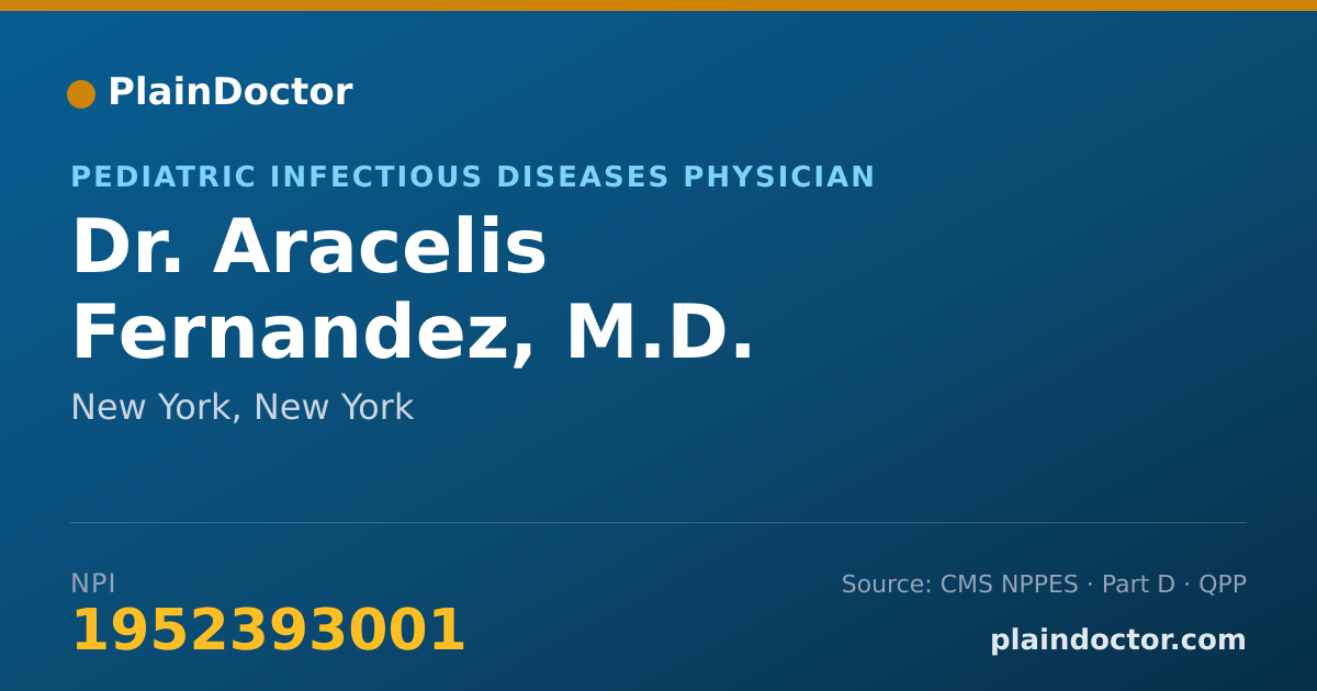 Shareable card for Aracelis Fernandez, M.D. - Pediatric Infectious Diseases Physician, New York, NY