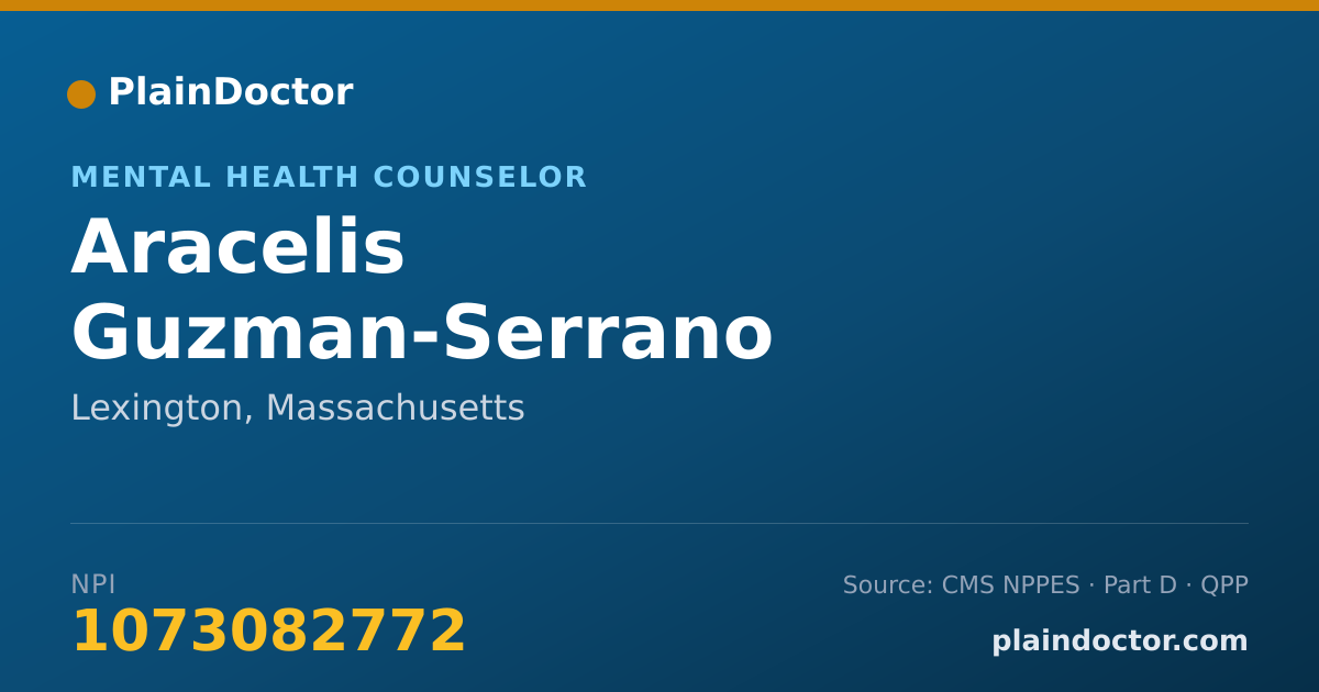 Shareable card for Aracelis Guzman-Serrano - Mental Health Counselor, Lexington, MA
