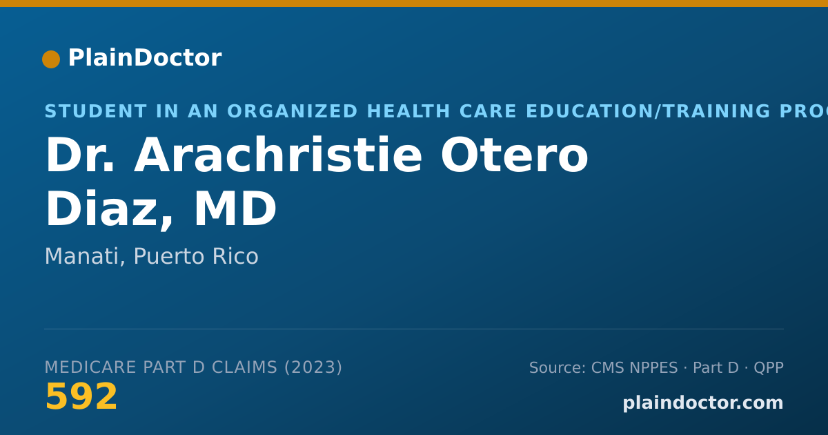 Shareable card for Arachristie Otero Diaz, MD - Student in an Organized Health Care Education/Training Program, Manati, PR