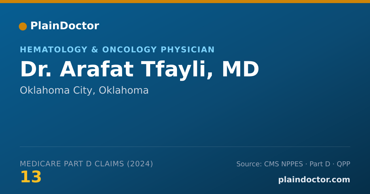 Shareable card for Arafat Tfayli, MD - Hematology & Oncology Physician, Oklahoma City, OK