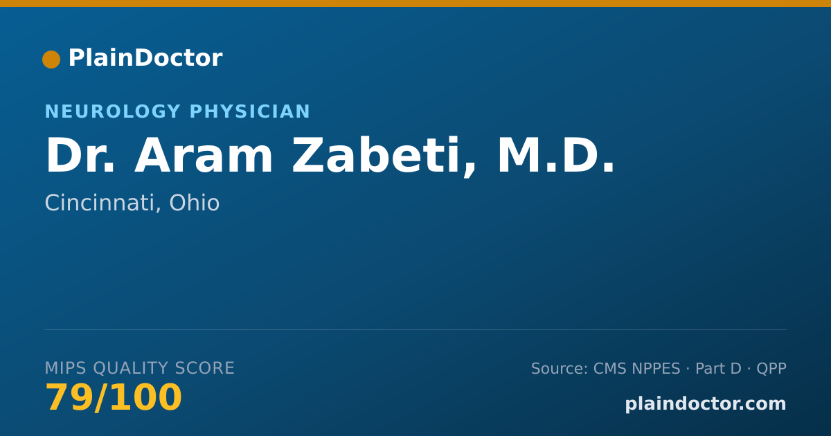 Shareable card for Aram Zabeti, M.D. - Neurology Physician, Cincinnati, OH
