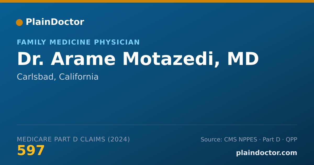 Shareable card for Arame Motazedi, MD - Family Medicine Physician, Carlsbad, CA