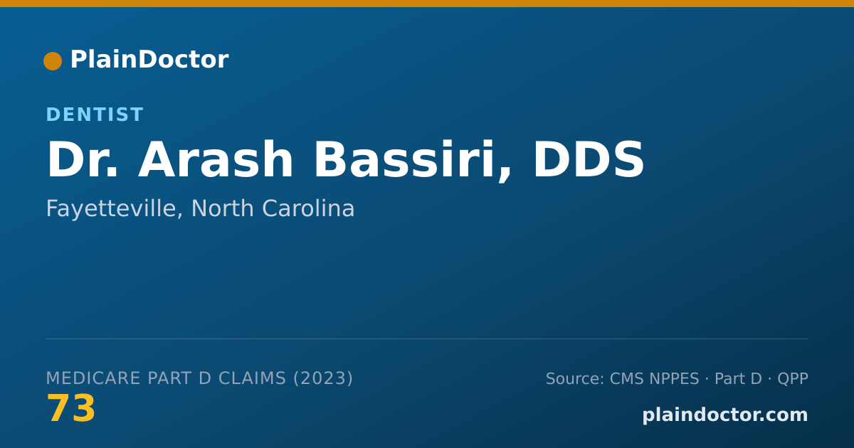 Shareable card for Arash Bassiri, DDS - Dentist, Fayetteville, NC