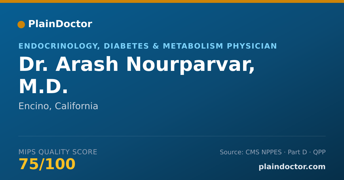 Shareable card for Arash Nourparvar, M.D. - Endocrinology, Diabetes & Metabolism Physician, Encino, CA