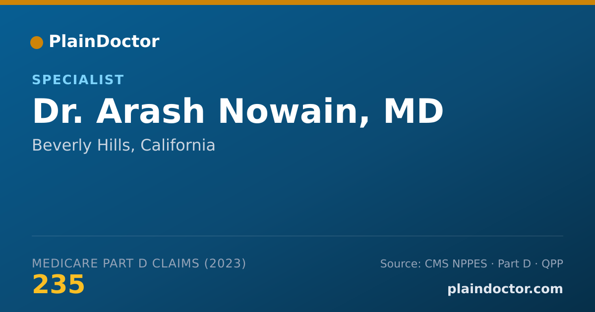 Shareable card for Arash Nowain, MD - Specialist, Beverly Hills, CA