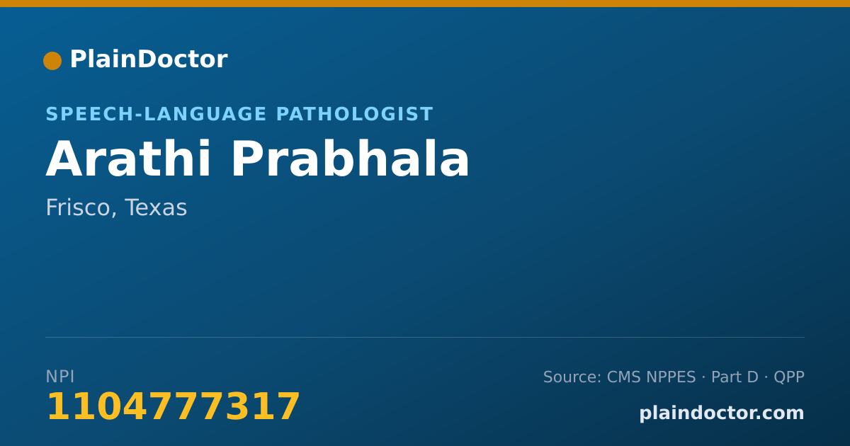 Shareable card for Arathi Prabhala - Speech-Language Pathologist, Frisco, TX