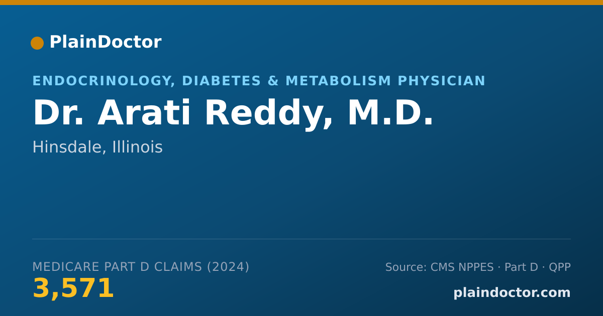 Shareable card for Arati Reddy, M.D. - Endocrinology, Diabetes & Metabolism Physician, Hinsdale, IL
