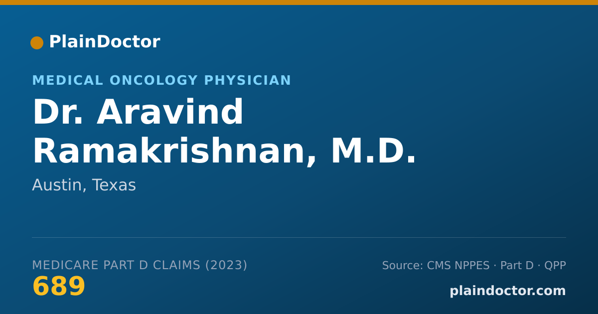 Shareable card for Aravind Ramakrishnan, M.D. - Medical Oncology Physician, Austin, TX