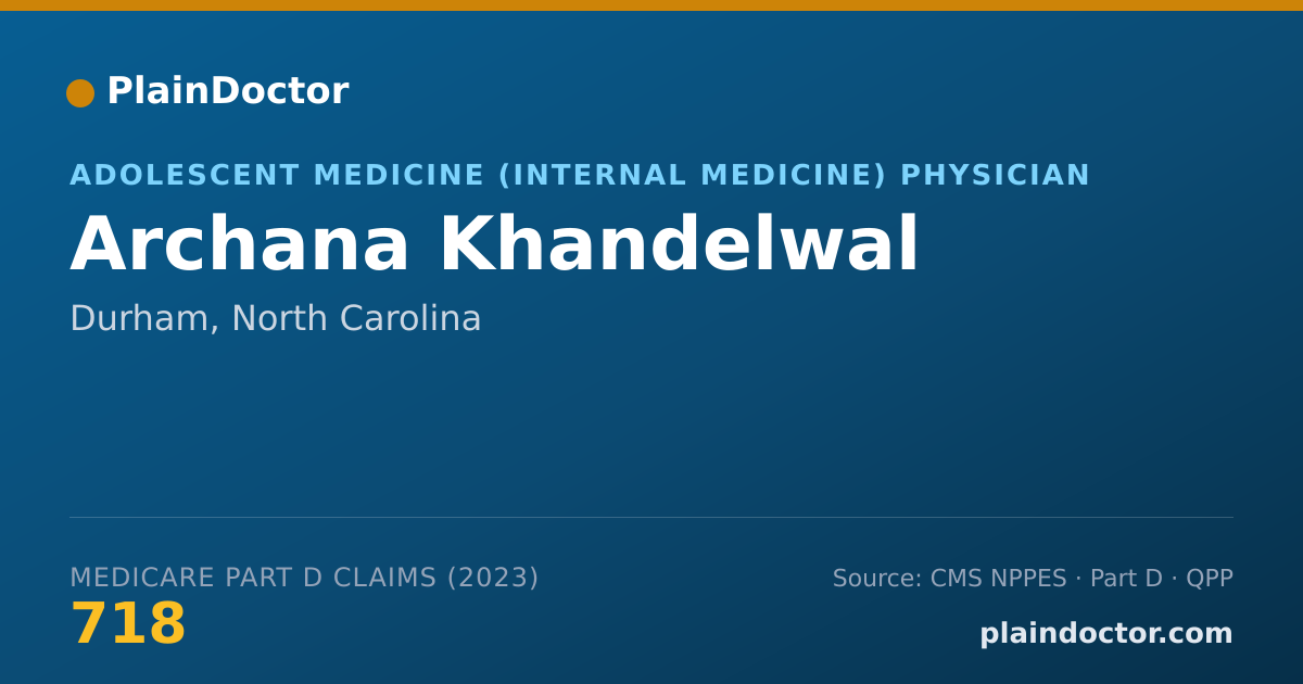 Shareable card for Archana Khandelwal - Adolescent Medicine (Internal Medicine) Physician, Durham, NC