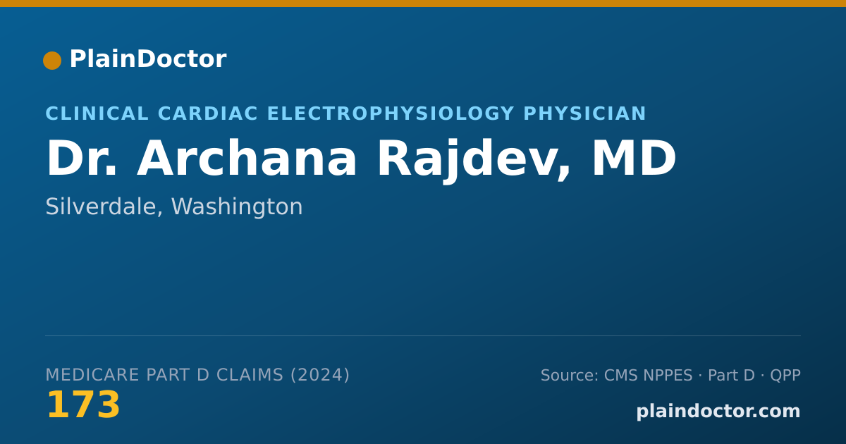Shareable card for Archana Rajdev, MD - Clinical Cardiac Electrophysiology Physician, Silverdale, WA