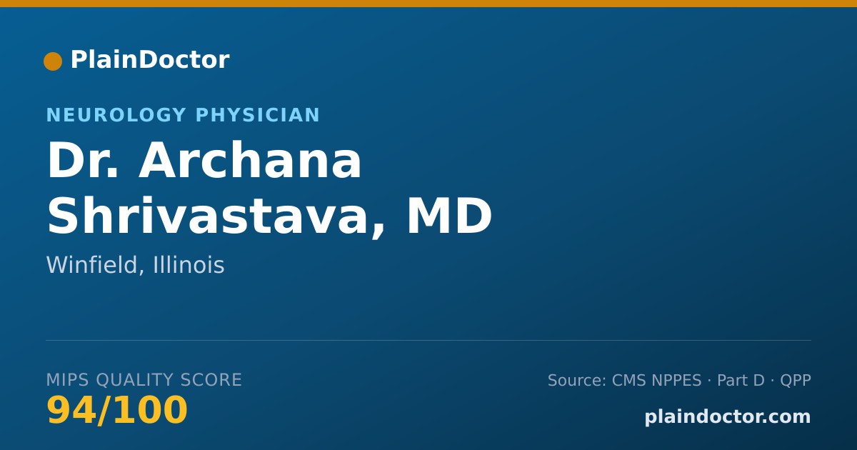 Shareable card for Archana Shrivastava, MD - Neurology Physician, Winfield, IL