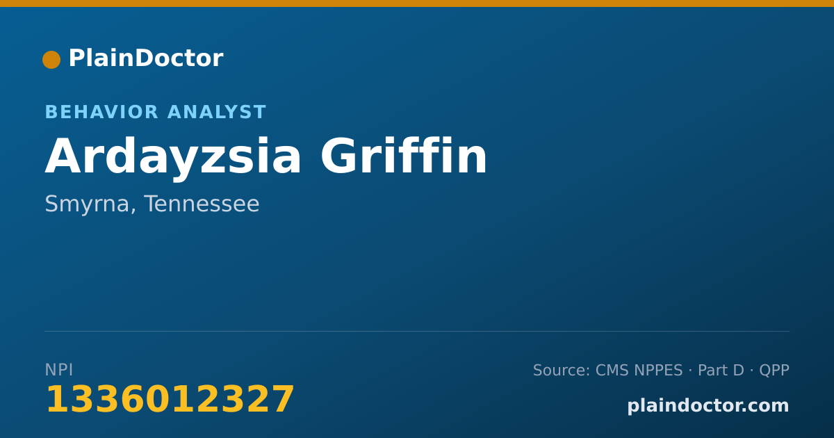 Shareable card for Ardayzsia Griffin - Behavior Analyst, Smyrna, TN