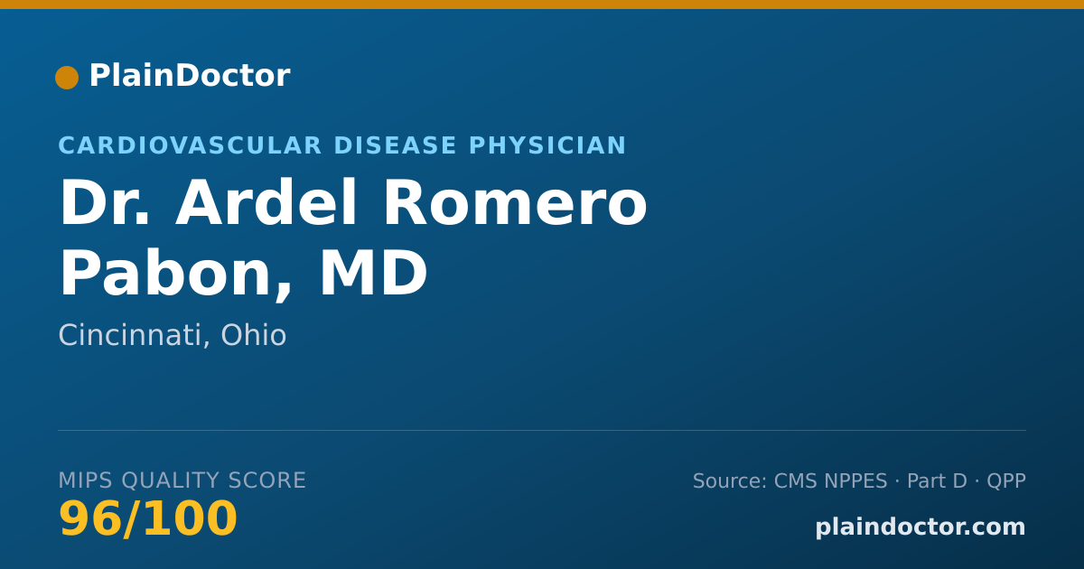 Shareable card for Ardel Romero Pabon, MD - Cardiovascular Disease Physician, Cincinnati, OH