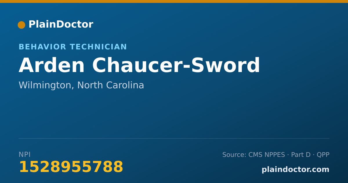 Shareable card for Arden Chaucer-Sword - Behavior Technician, Wilmington, NC