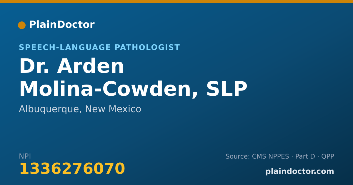 Shareable card for Arden Molina-Cowden, SLP - Speech-Language Pathologist, Albuquerque, NM