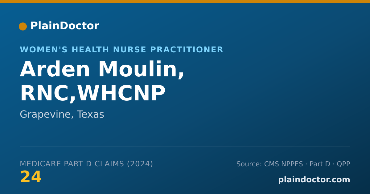 Shareable card for Arden Moulin, RNC,WHCNP - Women's Health Nurse Practitioner, Grapevine, TX