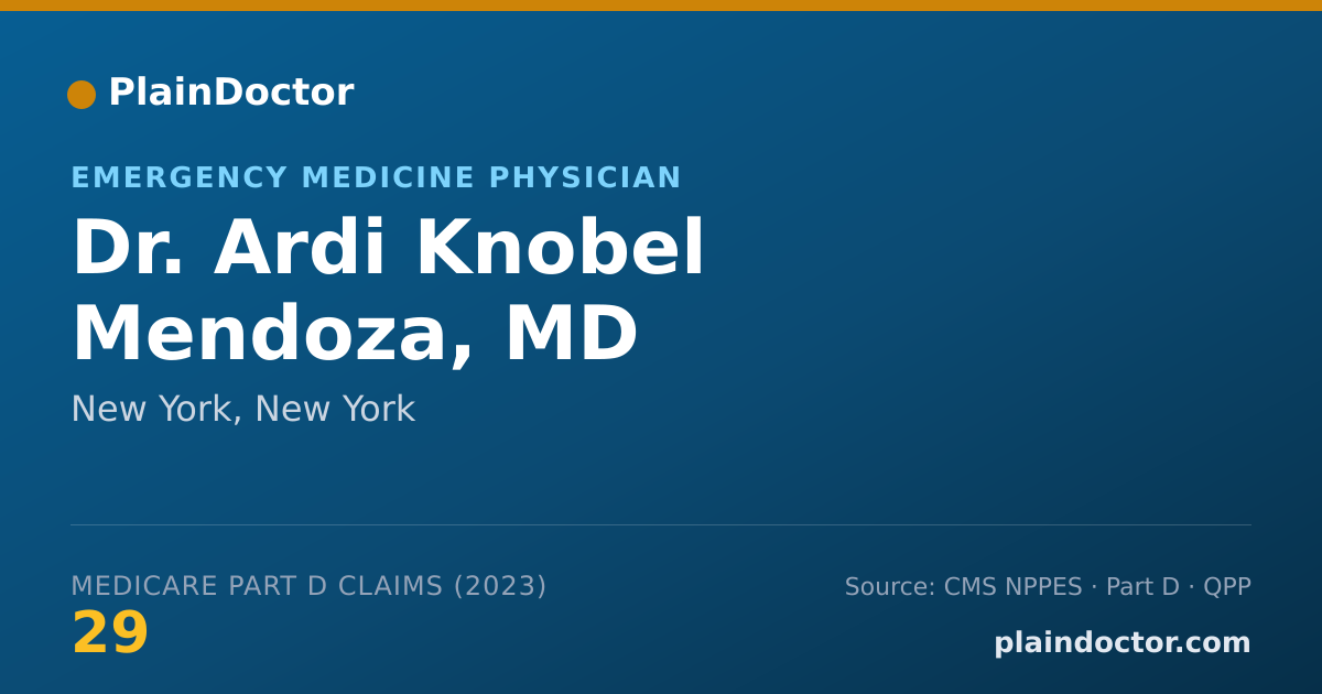 Shareable card for Ardi Knobel Mendoza, MD - Emergency Medicine Physician, New York, NY