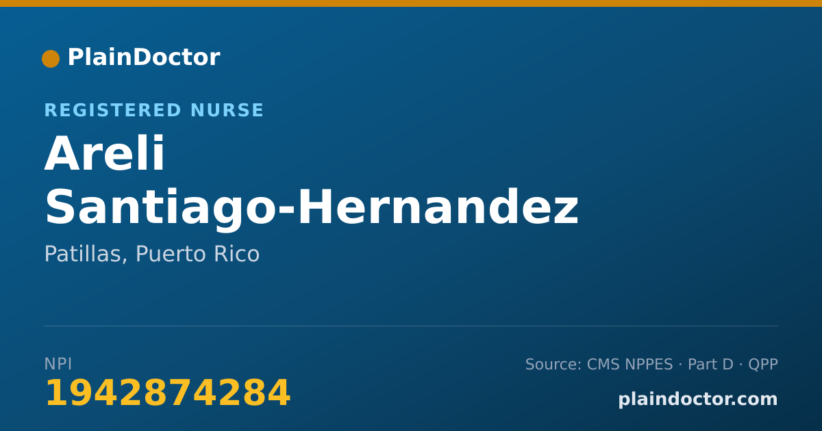 Shareable card for Areli Santiago-Hernandez - Registered Nurse, Patillas, PR