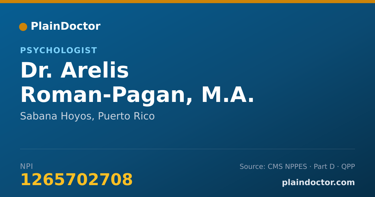 Shareable card for Arelis Roman-Pagan, M.A. - Psychologist, Sabana Hoyos, PR