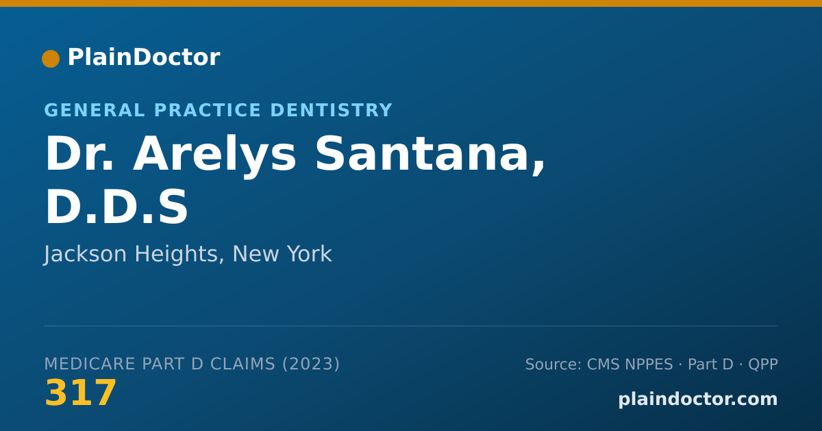 Shareable card for Arelys Santana, D.D.S - General Practice Dentistry, Jackson Heights, NY