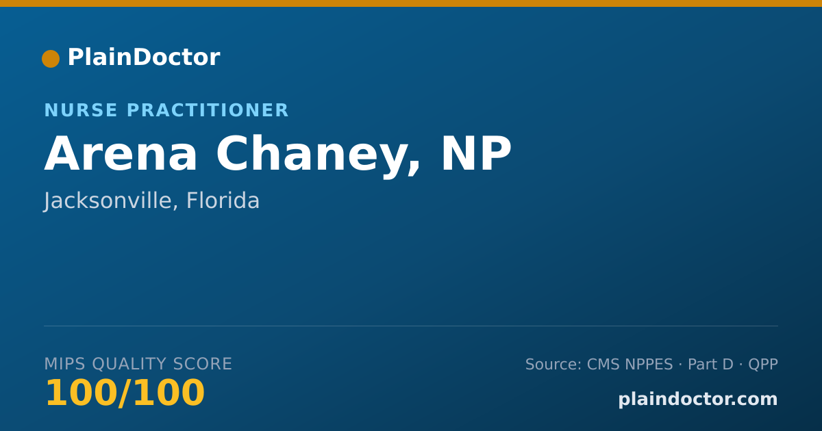 Shareable card for Arena Chaney, NP - Nurse Practitioner, Jacksonville, FL