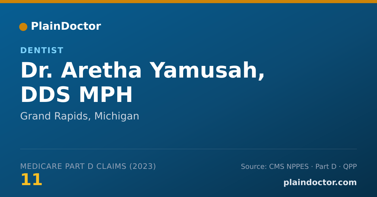 Shareable card for Aretha Yamusah, DDS MPH - Dentist, Grand Rapids, MI