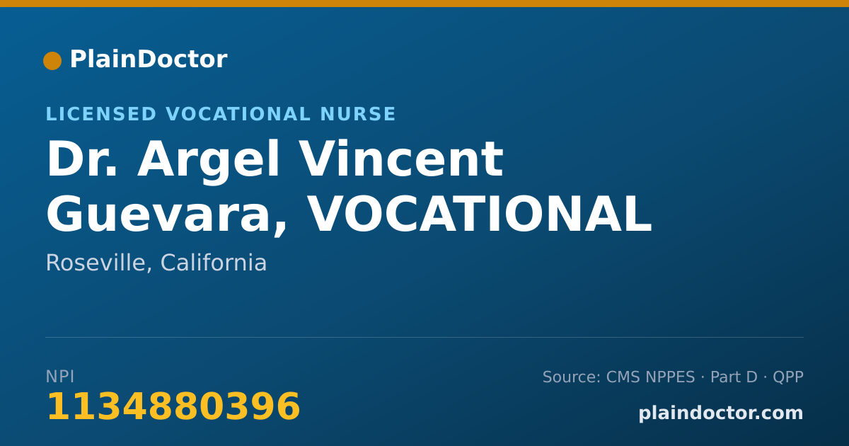 Shareable card for Argel Vincent Guevara, VOCATIONAL NURSE - Licensed Vocational Nurse, Roseville, CA
