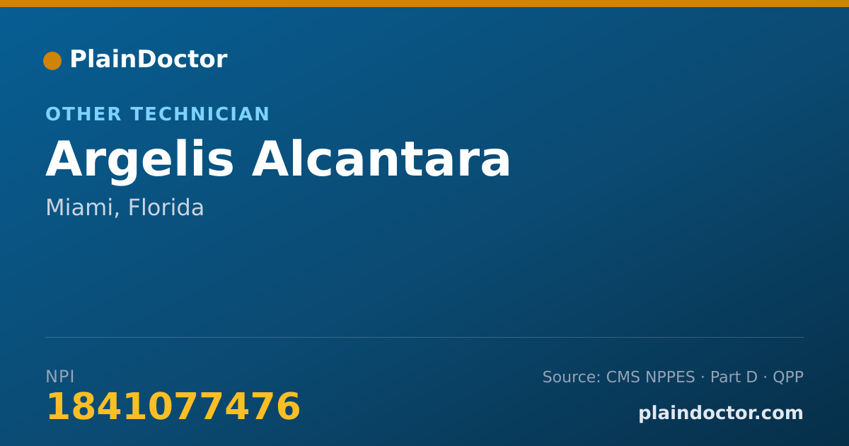 Shareable card for Argelis Alcantara - Other Technician, Miami, FL