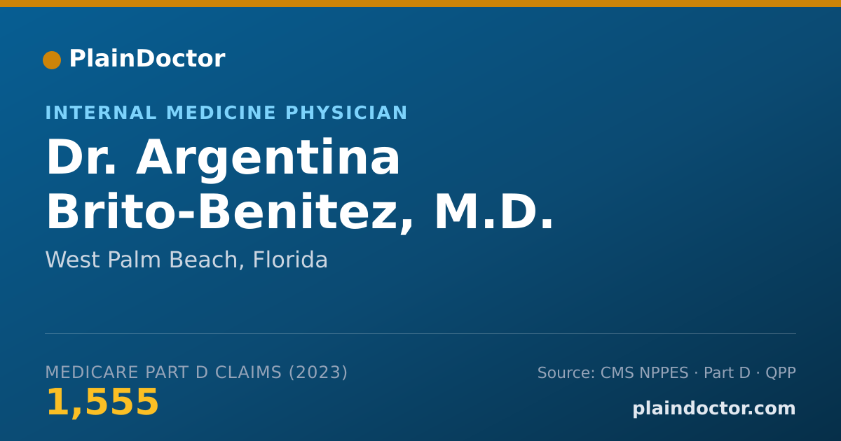 Shareable card for Argentina Brito-Benitez, M.D. - Internal Medicine Physician, West Palm Beach, FL